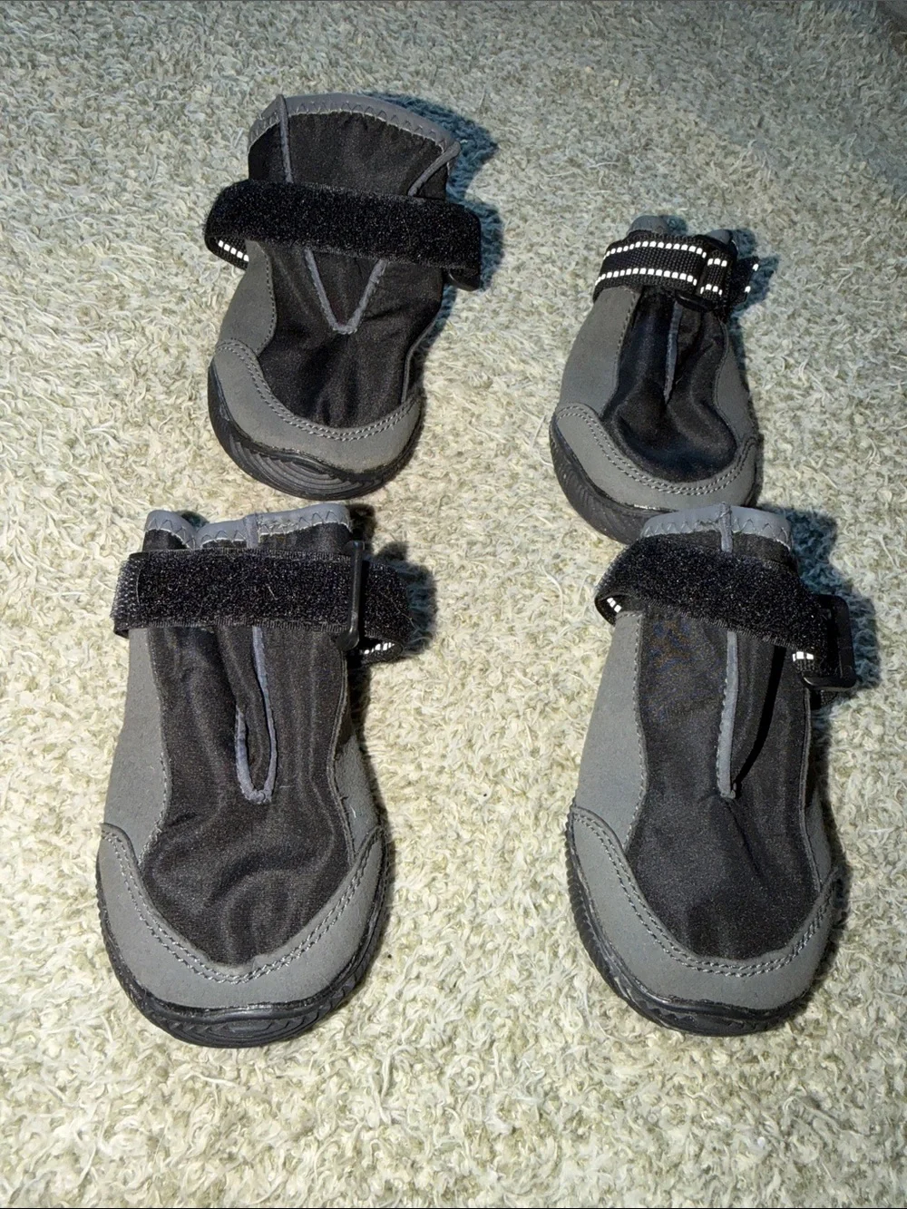 Top Paw Black & Gray Dog Booties with Velcro Straps